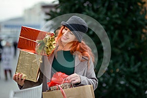 Woman goes shopping for gifts