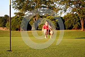 Woman on golf course