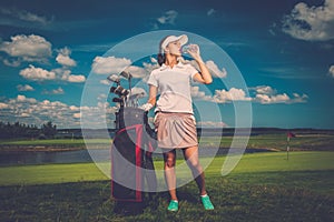 Woman on a golf field