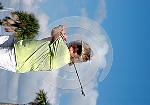Woman golf swing