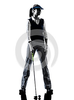 Woman golfer golfing silhouette