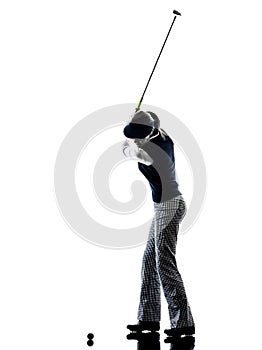 Woman golfer golfing silhouette