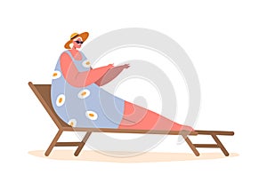 Woman Gracefully Reclines On A Luxurious Daybed, Exuding Elegance And Relaxation. Female Character Enjoys A Moment