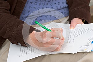 Woman Grading Papers