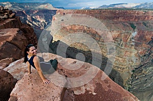 Woman and Grand Canyon at Toroweap