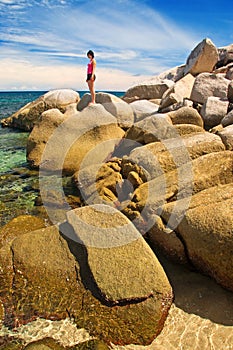 Woman on Grand Rocks