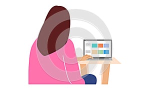Woman graphic designer working on computer