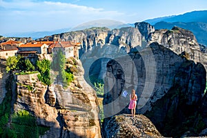 Woman with greek flag