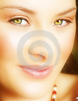 Woman with green eyes