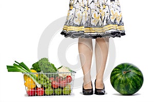 Woman grocery shopping