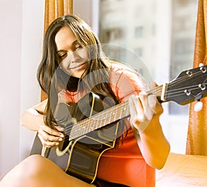 Woman with guitar