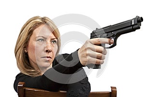 Woman with gun