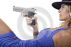 woman with a gun