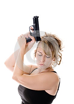 Woman with gun