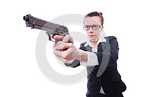 Woman with gun