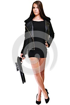 woman with gun
