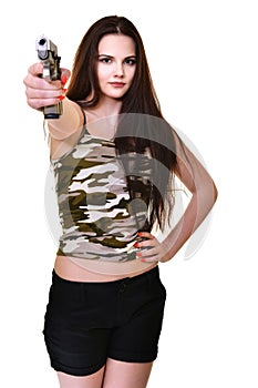 Woman with gun