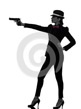 Woman gun gangster killer silhouette