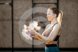 Woman gymnast portrait