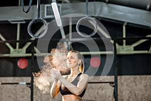 Woman gymnast portrait