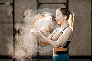 Woman gymnast portrait