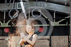 Woman gymnast portrait