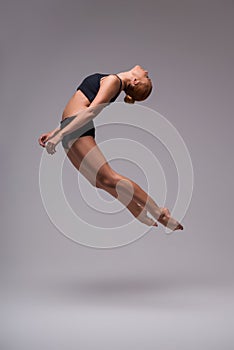 Woman gymnast stretching