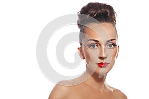 Woman with hair bun