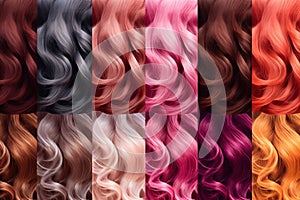 woman hair colors palette illustration generative ai