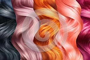 woman hair colors palette illustration generative ai