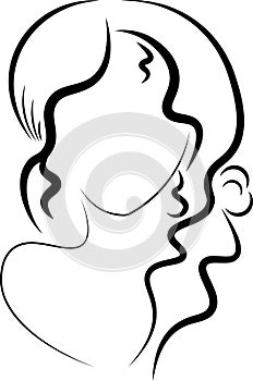 woman hair outline vector image