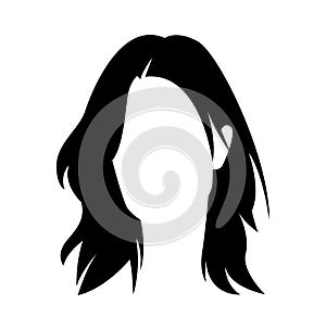 woman hair silhouette. beauty, fashion, salon, hairstyle. vector illustration.