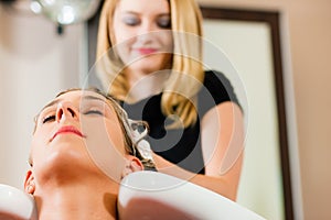 Woman at the hairdresser