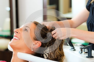 Woman at the hairdresser