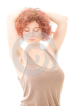 Woman with Hairy Armpits photo