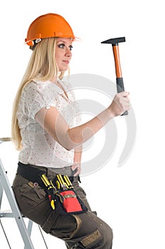 Woman with hammer