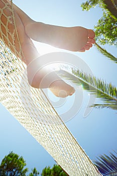 Woman on hammock