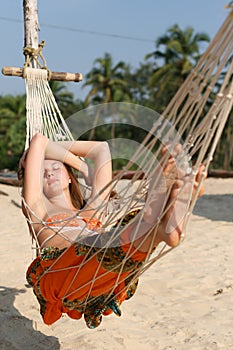 Woman in hammock