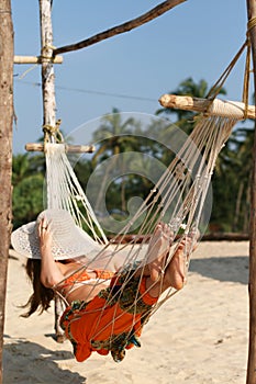 Woman in hammock