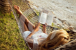 Woman in hammock