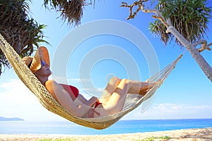 Woman in hammock