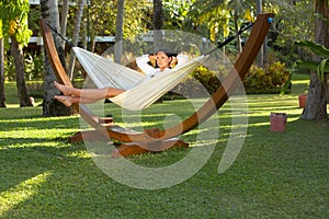 Woman on hammock