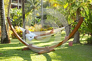 Woman on hammock