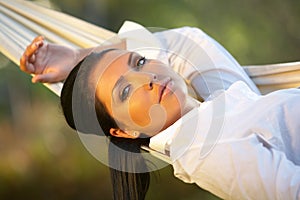 Woman on hammock