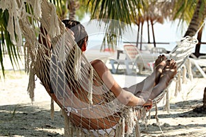 Woman on hammock