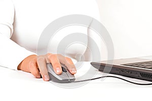 Woman hand with computer mouse