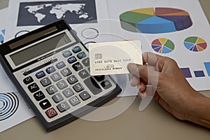 Woman hand holding credit card