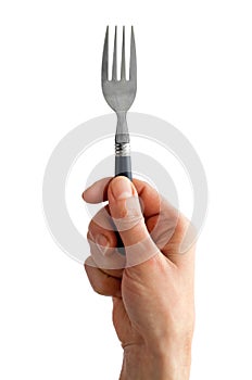 Woman hand holding fork