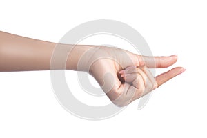 Woman hand holding object