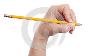 Woman hand holding a pencil